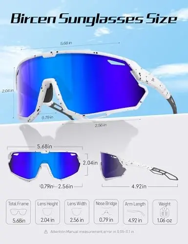 BIRCEN Baseball Cycling Sunglasses for Men - Women Running Shades Sports Glasses for MTB Mountain Bike Softball - 4
