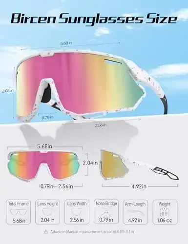 BIRCEN Baseball Cycling Sunglasses for Men - Women Running Shades Sports Glasses for MTB Mountain Bike Softball - 4