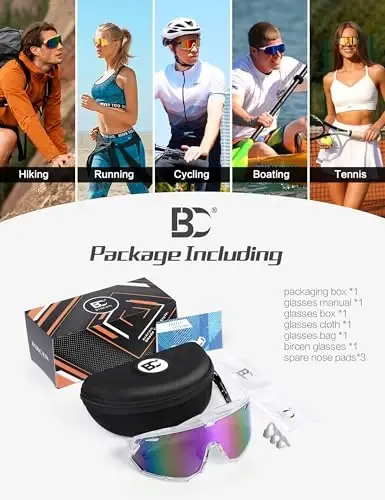 BIRCEN Baseball Cycling Sunglasses for Men - Women Running Shades Sports Glasses for MTB Mountain Bike Softball - 5