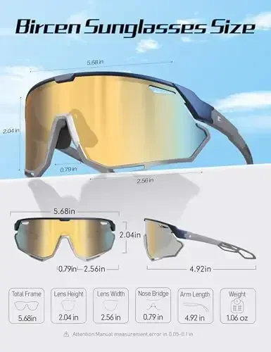 BIRCEN Baseball Cycling Sunglasses for Men - Women Running Shades Sports Glasses for MTB Mountain Bike Softball - 4