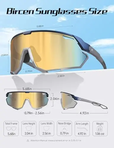 BIRCEN Baseball Cycling Sunglasses for Men - Women Running Shades Sports Glasses for MTB Mountain Bike Softball - 4