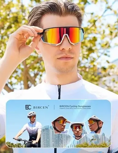BIRCEN Baseball Sunglasses for Men Women - UV400 Protection Cycling Glasses Sports Sunglasses for Running MTB Golf Softball - BIRCEN