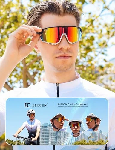 BIRCEN Baseball Sunglasses for Men Women - UV400 Protection Cycling Glasses Sports Sunglasses for Running MTB Golf Softball - BIRCEN (1)