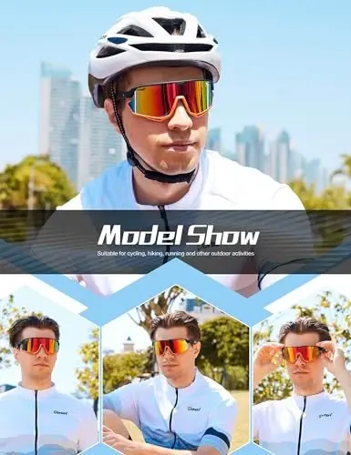 BIRCEN Baseball Sunglasses for Men Women - UV400 Protection Cycling Glasses Sports Sunglasses for Running MTB Golf Softball - 3