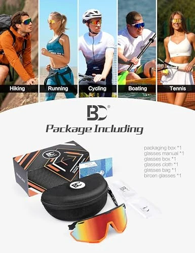 BIRCEN Baseball Sunglasses for Men Women - UV400 Protection Cycling Glasses Sports Sunglasses for Running MTB Golf Softball - 6