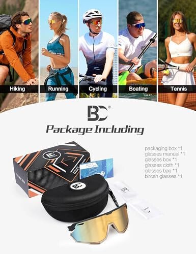 BIRCEN Baseball Sunglasses for Men Women - UV400 Protection Cycling Glasses Sports Sunglasses for Running MTB Golf Softball - 6