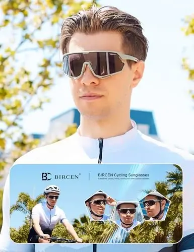 BIRCEN Baseball Sunglasses for Men Women - UV400 Protection Cycling Glasses Sports Sunglasses for Running MTB Golf Softball - BIRCEN