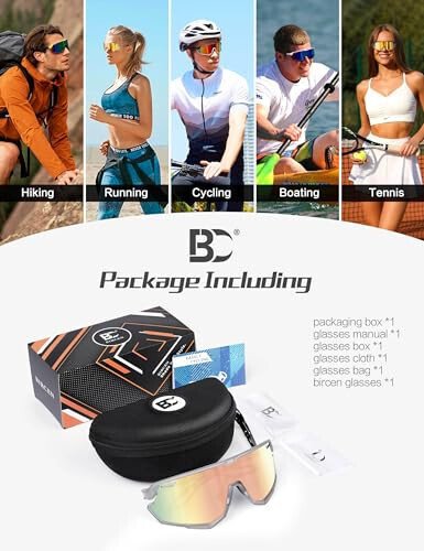 BIRCEN Baseball Sunglasses for Men Women - UV400 Protection Cycling Glasses Sports Sunglasses for Running MTB Golf Softball - 12