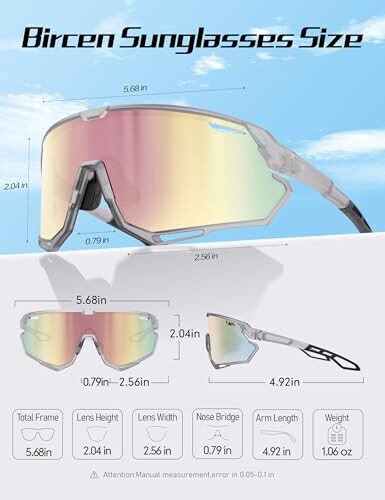 BIRCEN Baseball Sunglasses for Men Women - UV400 Protection Cycling Glasses Sports Sunglasses for Running MTB Golf Softball - 5