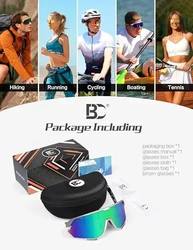 BIRCEN Baseball Cycling Sunglasses for Men - Women Running Shades Sports Glasses for MTB Mountain Bike Softball - 6