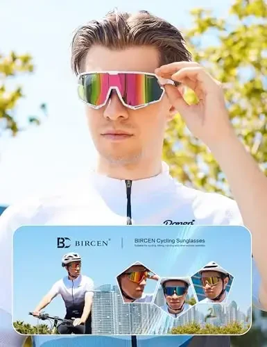 BIRCEN erkaklar uchun beysbol, velosiped quyoshdan saqlaydigan ko'zoynaklari - ayollar yugurish uchun ko'zoynaklari MTB tog' velosipedlari softbol sport ko'zoynaklari - 3