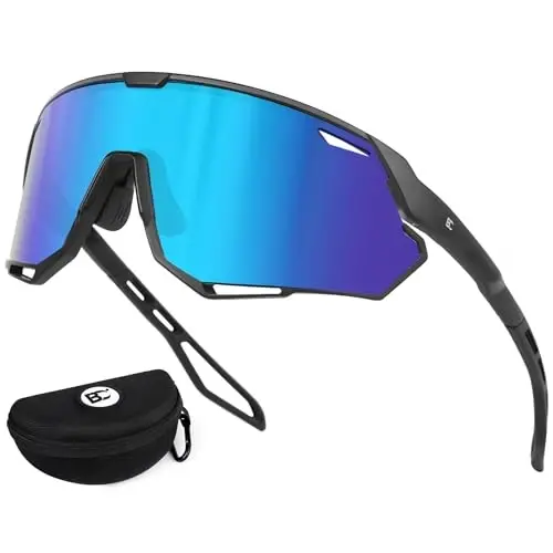 BIRCEN Erkaklar uchun sport beysbol quyosh ko'zoynaklari: TR90 yengil velosiped ko'zoynaklari Ochiq havoda MTB velosipedi uchun o'ralgan yugurish ko'zoynaklari - 1