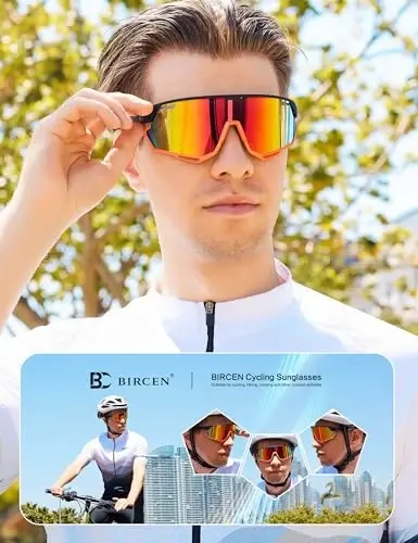 BIRCEN Erkaklar va Ayollar uchun beysbol quyosh ko'zoynaklari - UV400 himoyasi Velosiped ko'zoynaklari Sport ko'zoynaklari Yugurish MTB Golf Softbol - 2