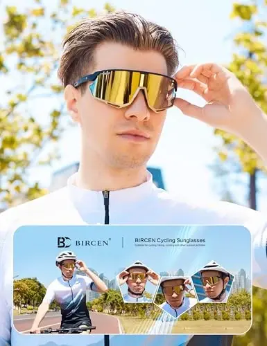 BIRCEN Erkaklar va Ayollar uchun Beysbol Quyosh Ko'zoynaklari - UV400 Himoyasi Velosiped Ko'zoynaklari Sport Ko'zoynaklari Yugurish MTB Golf Softbol - BIRCEN (1)