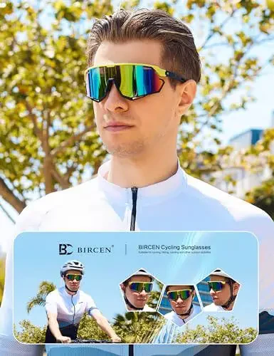 BIRCEN Erkaklar va Ayollar uchun beysbol quyosh ko'zoynaklari - UV400 himoyasi Velosiped ko'zoynaklari Sport quyosh ko'zoynaklari Yugurish MTB Golf Softbol - 2