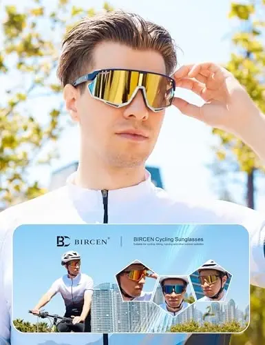 BIRCEN Erkaklar va ayollar uchun beysbol, velosiped, quyoshdan saqlaydigan ko'zoynaklar - MTB tog' velosipedi va softbol uchun sport ko'zoynaklari - 2