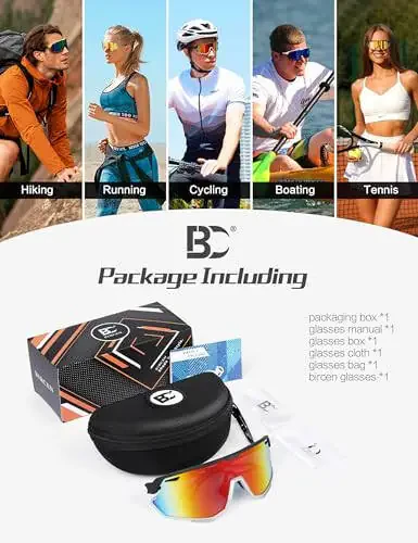 BIRCEN Baseball Cycling Sunglasses for Men - Women Running Shades Sports Glasses for MTB Mountain Bike Softball - 6