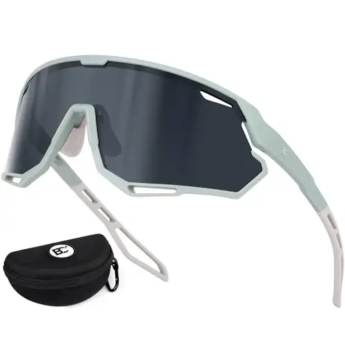 BIRCEN Mens Sports Baseball Sunglasses: TR90 Lightweight Cycling Glasses Wrap Around Running Glasses for Outdoor MTB Bike - 5