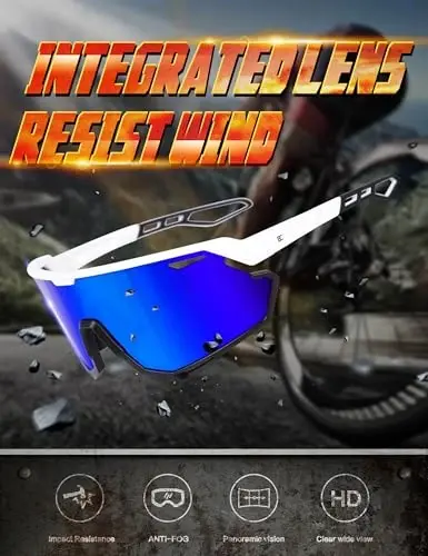 BIRCEN Mens Sports Baseball Sunglasses: TR90 Lightweight Cycling Glasses Wrap Around Running Glasses for Outdoor MTB Bike - 3