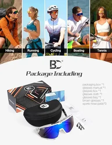 BIRCEN Baseball Cycling Sunglasses for Men - Women Running Shades Sports Glasses for MTB Mountain Bike Softball - 6