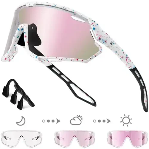 BIRCEN Photochromic Cycling Glasses: Mountain Bike Sports Sunglasses for Men Women Running Riding MTB Baseball - 1