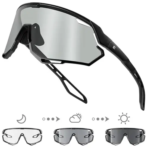 BIRCEN Photochromic Cycling Glasses: Mountain Bike Sports Sunglasses for Men Women Running Riding MTB Baseball - 1