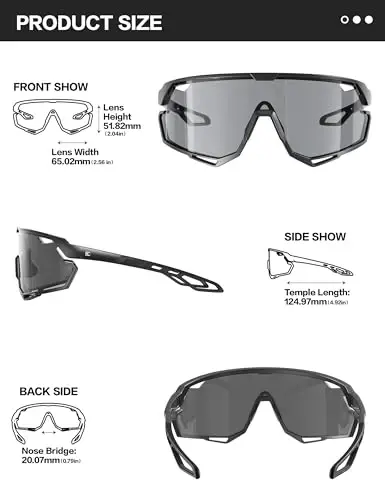 BIRCEN Photochromic Cycling Glasses: Mountain Bike Sports Sunglasses for Men Women Running Riding MTB Baseball - 5