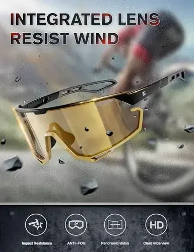 BIRCEN Photochromic Cycling Glasses: Mountain Bike Sports Sunglasses for Men Women Running Riding MTB Baseball - 3