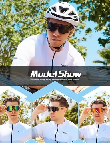 BIRCEN Mens Sports Baseball Sunglasses: TR90 Lightweight Cycling Glasses Wrap Around Running Glasses for Outdoor MTB Bike - 5