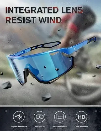 BIRCEN Photochromic Cycling Glasses: Erkaklar ayollar uchun tog' velosiped sport ko'zoynaklari yugurish, MTB beysbol uchun - 3