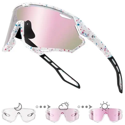 BIRCEN Photochromic Cycling Glasses for Men Women: UV400 Baseball Sunglasses, Sports Sunglasses for Running MTB Golf - 1