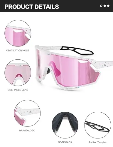 BIRCEN Photochromic Cycling Glasses for Men Women: UV400 Baseball Sunglasses, Sports Sunglasses for Running MTB Golf - 6