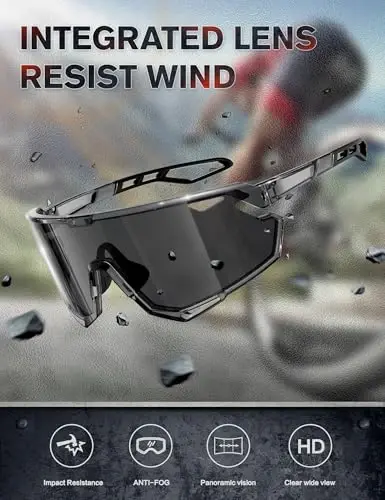 BIRCEN Photochromic Cycling Glasses: Mountain Bike Sports Sunglasses for Men Women Running Riding MTB Baseball - 3