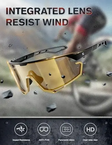 BIRCEN Photochromic Cycling Glasses: Mountain Bike Sports Sunglasses for Men Women Running Riding MTB Baseball - 3