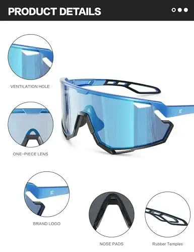 BIRCEN Photochromic Cycling Glasses: Mountain Bike Sports Sunglasses for Men Women Running Riding MTB Baseball - 6
