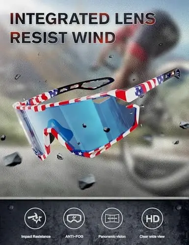 BIRCEN Photochromic Velosiped Ko'zoynaklari: Erkaklar va Ayollar uchun Tog' Velosiped Sport Quyoshdan Saqlaydigan Ko'zoynaklar Yugurish Uchish MTB Beysbol - 3