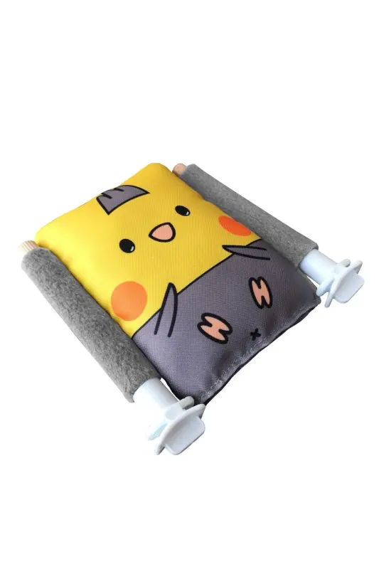 Bird Bed Soft Rest Pillow Double-Sided Sleeping Tunnel Yellow Grey Sultan Parrot Bed Perch - KUŞARKADAŞIM