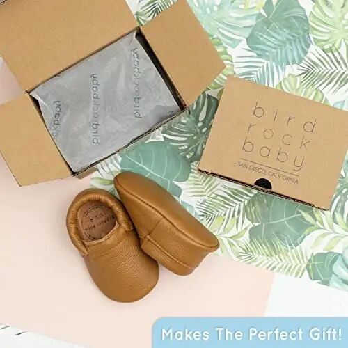 BirdRock Baby Fringeless Moccasins - Genuine Leather Boys and Girls Shoes for Newborns, Infants, Babies, Toddlers - 2