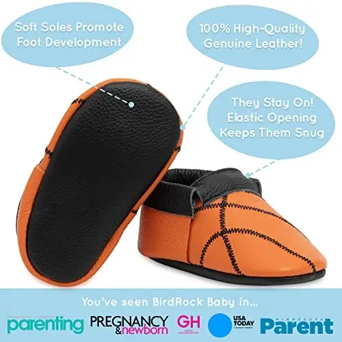 BirdRock Baby Fringeless Moccasins - Haqiqiy charm o'g'il va qiz bolalar uchun poyabzal, yangi tug'ilganlar, go'daklar, chaqaloqlar, yosh bolalar - 2