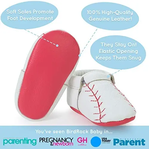 BirdRock Baby Fringeless Mokasinlari - Haqiqiy charm o'g'il va qiz bolalar uchun yangi tug'ilgan chaqaloqlar, go'daklar, chaqaloqlar, yosh bolalar uchun poyabzal - 6