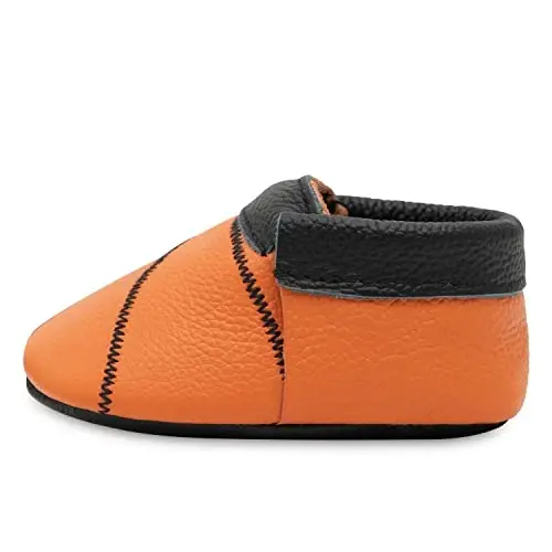 BirdRock Baby Fringeless Moccasins - Genuine Leather Boys and Girls Shoes for Newborns, Infants, Babies, Toddlers 