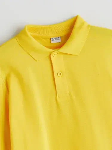 Birinchi Dars Xavosi Polo Yaka Erkak Bolalar Ko'ylak-Sari - 2