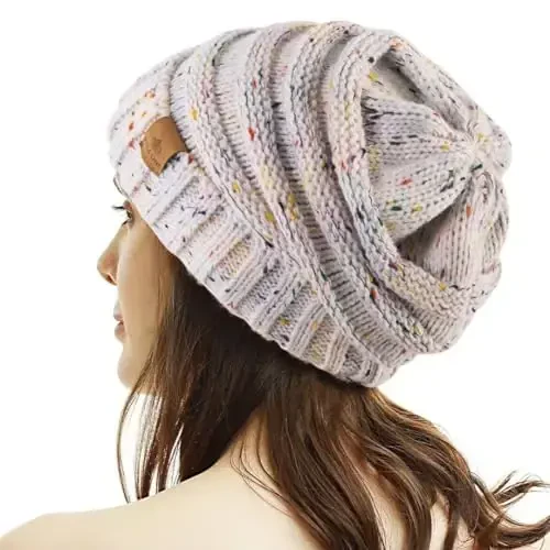 PAGE ONE Womens Winter Beanie Warm Cable Knit Hat Style Stretch Trendy Ribbed Chunky Cap - 4