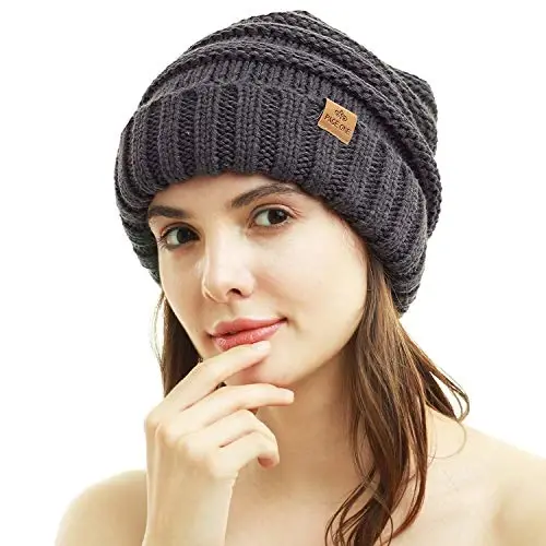 PAGE ONE Womens Winter Beanie Warm Cable Knit Hat Style Stretch Trendy Ribbed Chunky Cap - 3