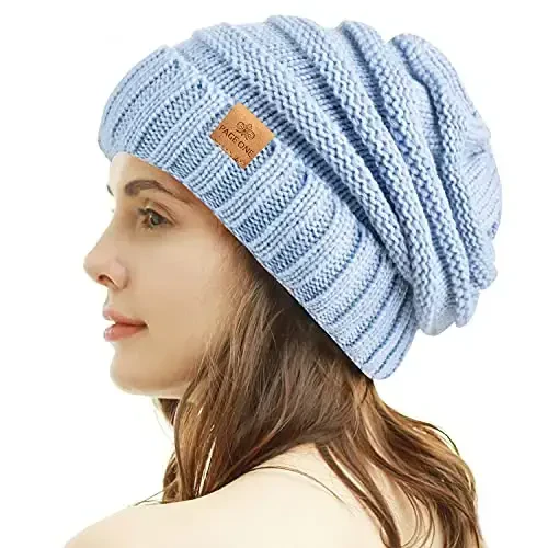 PAGE ONE Womens Winter Beanie Warm Cable Knit Hat Style Stretch Trendy Ribbed Chunky Cap - PAGE