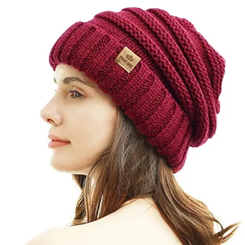 PAGE ONE Womens Winter Beanie Warm Cable Knit Hat Style Stretch Trendy Ribbed Chunky Cap - 1