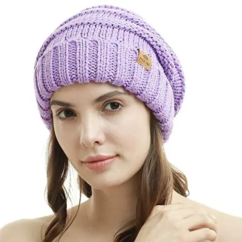 PAGE ONE Womens Winter Beanie Warm Cable Knit Hat Style Stretch Trendy Ribbed Chunky Cap - 3