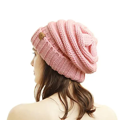PAGE ONE Womens Winter Beanie Warm Cable Knit Hat Style Stretch Trendy Ribbed Chunky Cap - 2