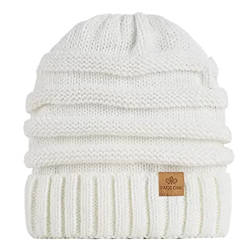 PAGE ONE Womens Winter Beanie Warm Cable Knit Hat Style Stretch Trendy Ribbed Chunky Cap - 4
