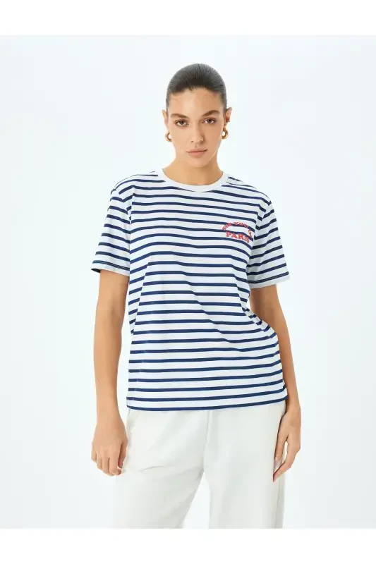 Бирюзовый Женский Велосипедный Воротник Стандартный Крой Футболка 5SAK50139EK - 3